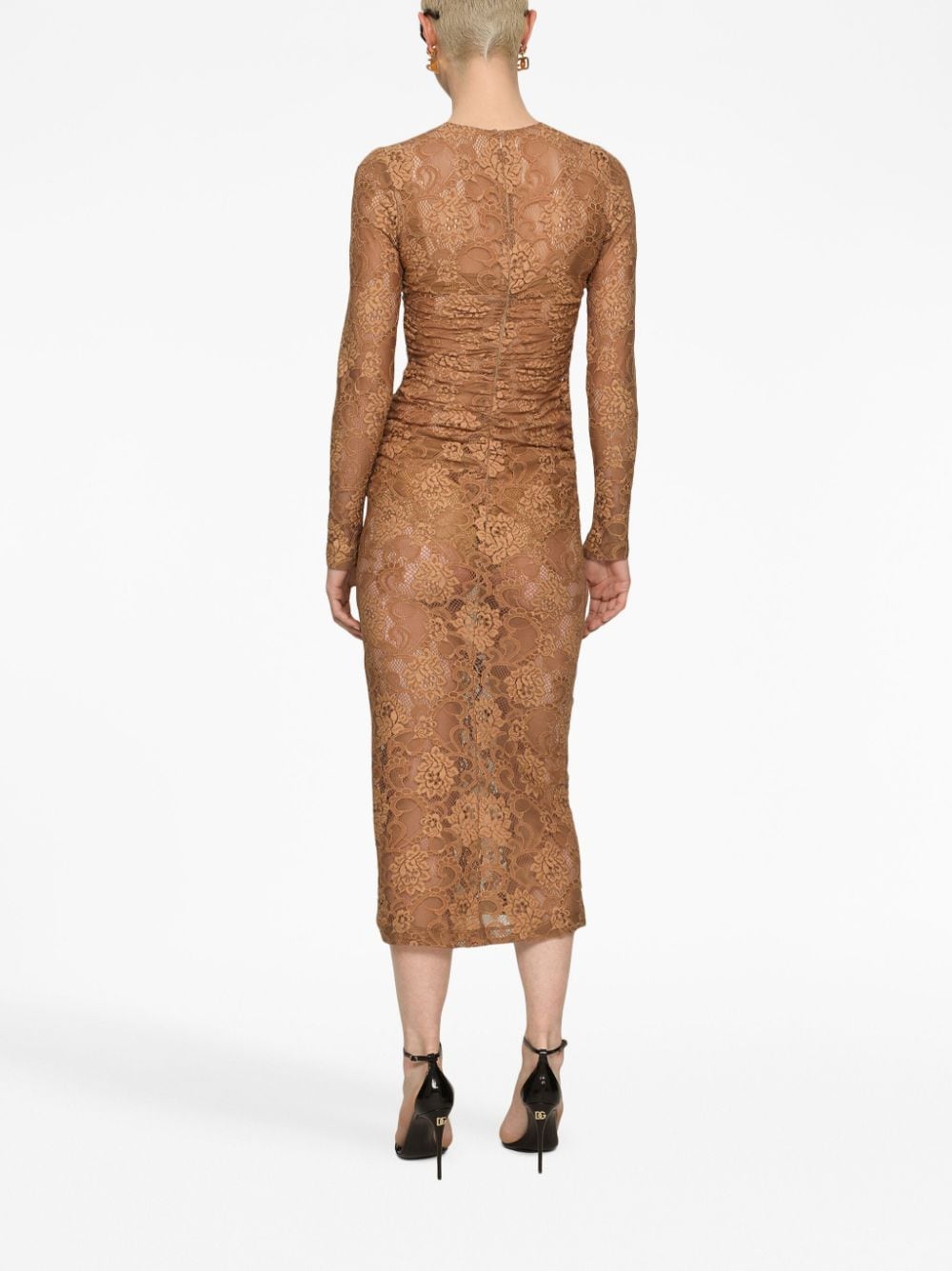 Dolce & Gabbana Chantilly-lace semi-sheer midi dress - Image 4