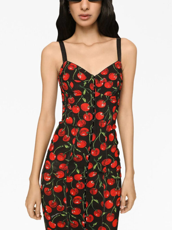 Dolce & Gabbana  cherry-print midi dress - Image 4