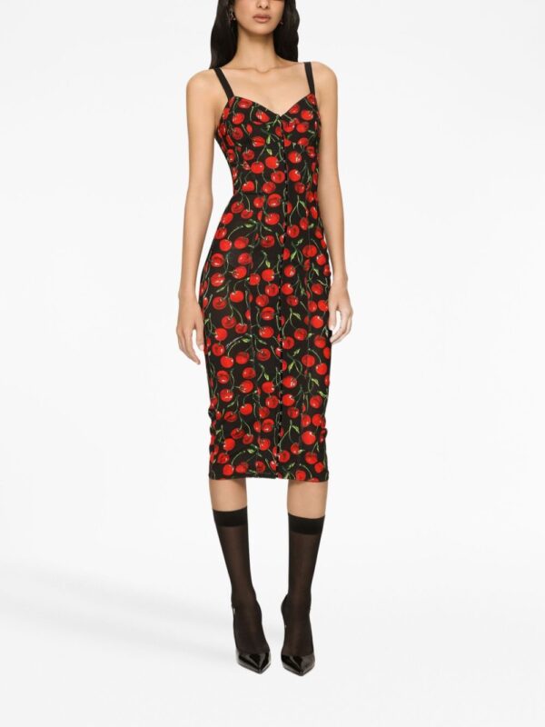 Dolce & Gabbana cherry-print midi dress - Image 2