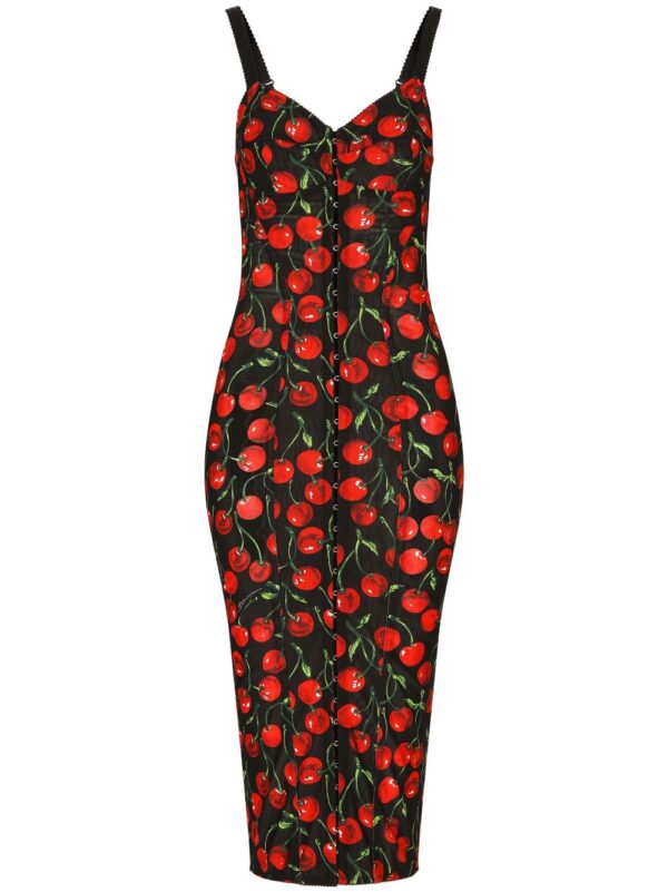 Dolce & Gabbana cherry-print midi dress
