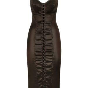 Dolce & Gabbana corset-style satin midi dress