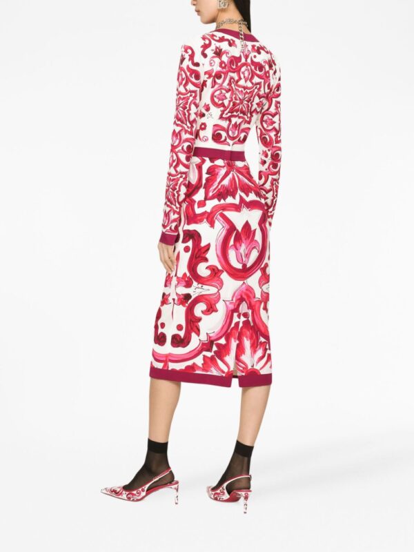 Dolce & Gabbana Majolica-print pencil midi dress - Image 4