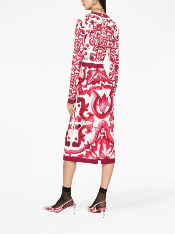 Dolce & Gabbana  Majolica-print pencil midi dress - Image 3