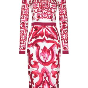 Dolce & Gabbana Majolica-print pencil midi dress