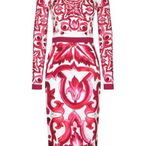 Dolce & Gabbana  Majolica-print pencil midi dress