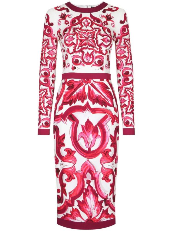 Dolce & Gabbana  Majolica-print pencil midi dress