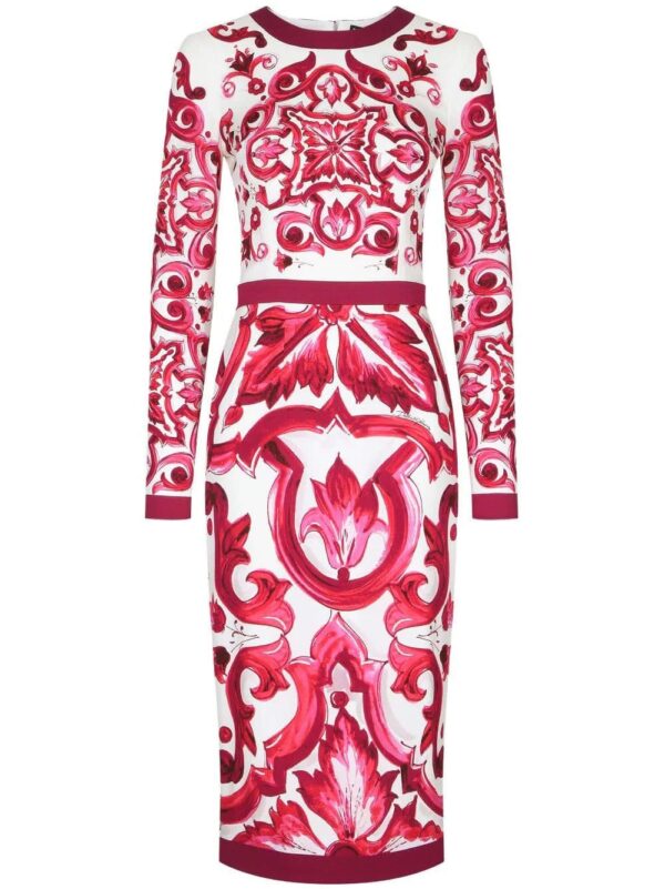 Dolce & Gabbana  Majolica-print pencil midi dress