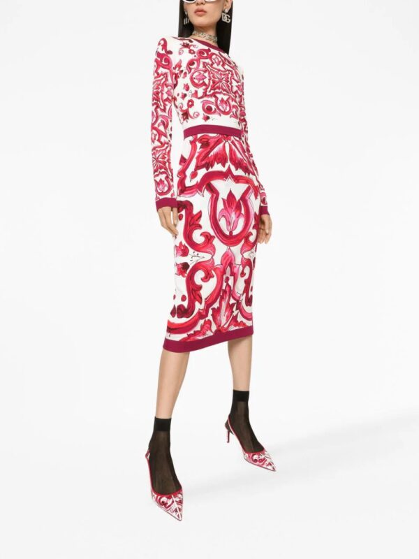 Dolce & Gabbana  Majolica-print pencil midi dress - Image 2
