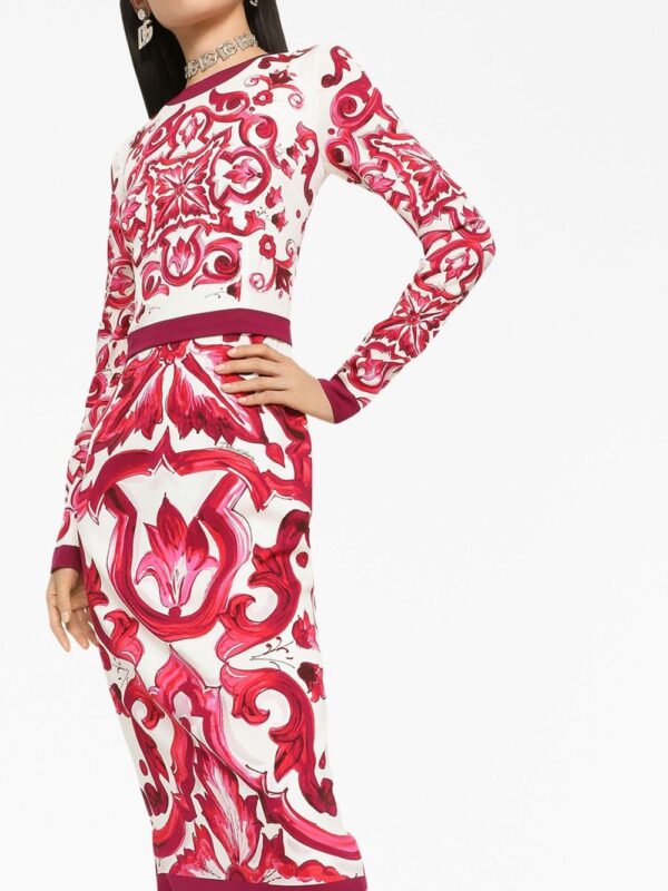 Dolce & Gabbana Majolica-print pencil midi dress - Image 2