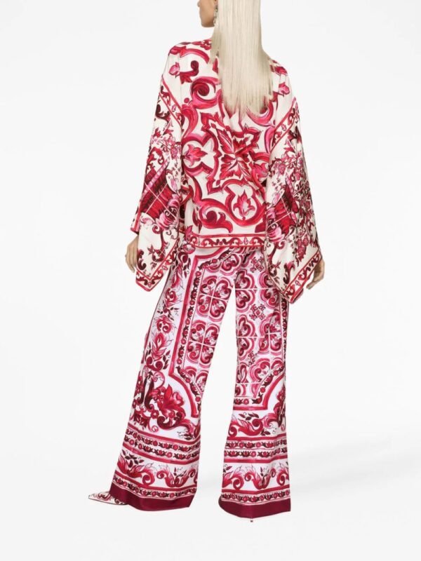 Dolce & Gabbana  Majolica-print silk blouse - Image 4