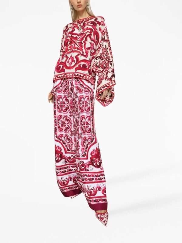 Dolce & Gabbana  Majolica-print silk blouse - Image 3