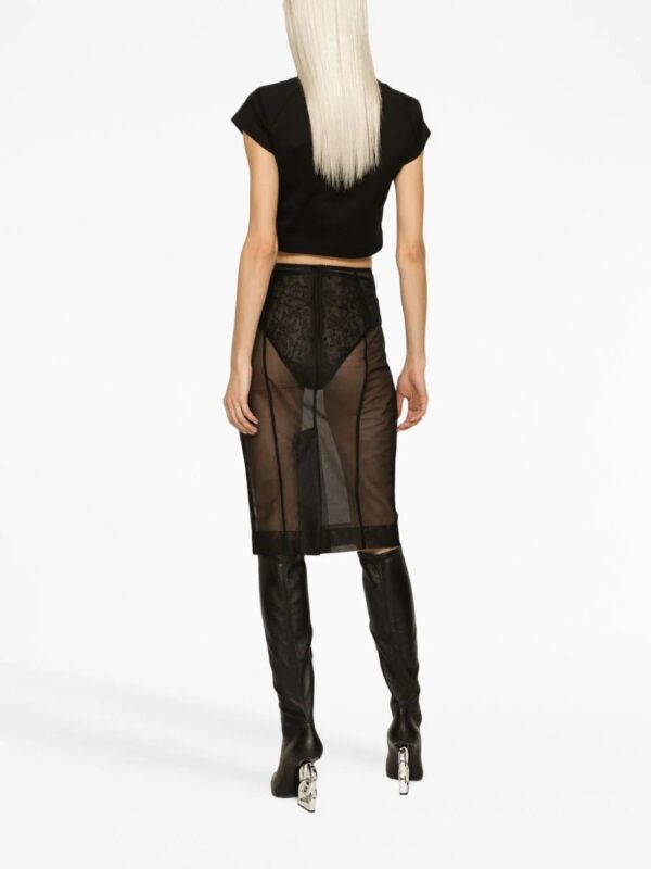 Dolce & Gabbana  logo-plaque cropped T-shirt - Image 4