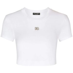 Dolce & Gabbana  logo-embroidered crop T-shirt