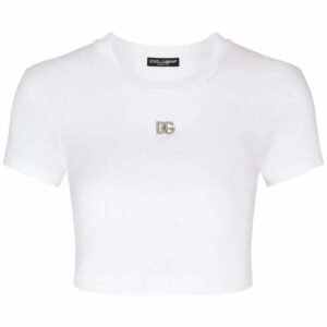 Dolce & Gabbana  logo-embroidered crop T-shirt