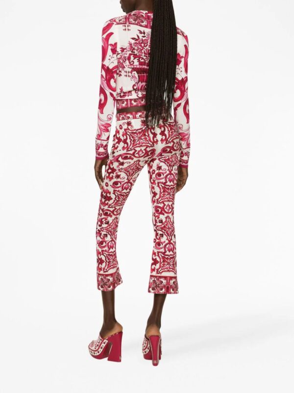 Dolce & Gabbana  Majolica-print cropped trousers - Image 4