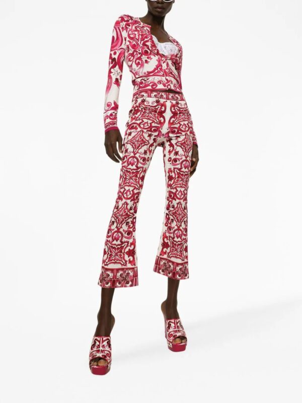 Dolce & Gabbana  Majolica-print cropped trousers - Image 2