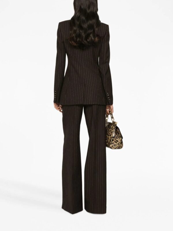 Dolce & Gabbana  pinstripe-print high-waist wide-leg trousers - Image 4