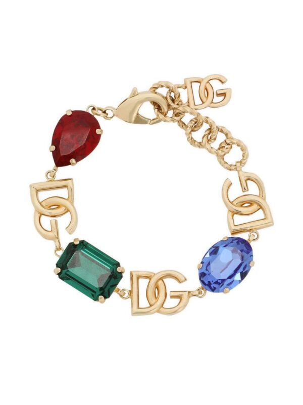 Dolce & Gabbana  logo-charm crystal-embellished bracelet