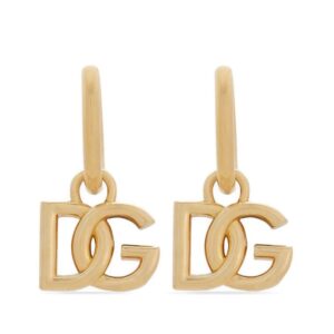 Dolce & Gabbana  logo-charm hoop earrings