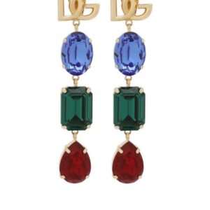 Dolce & Gabbana  logo-plaque crystal-embellished earrings
