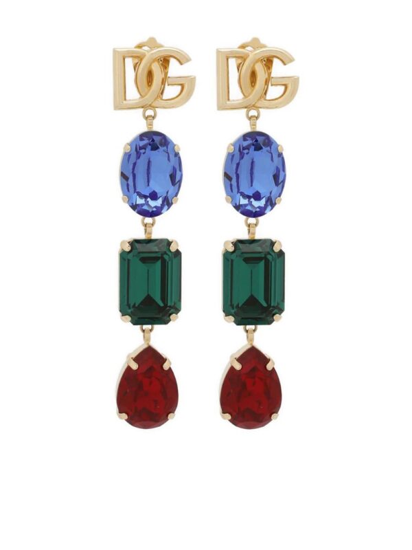 Dolce & Gabbana  logo-plaque crystal-embellished earrings