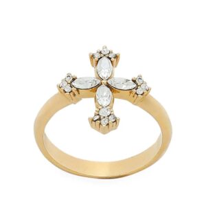 Dolce & Gabbana  crystal-embellished cross-charm ring