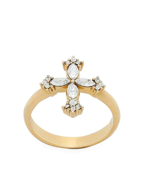 Dolce & Gabbana  crystal-embellished cross-charm ring