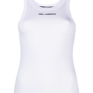 Karl Lagerfeld logo-print ribbed knit tank top