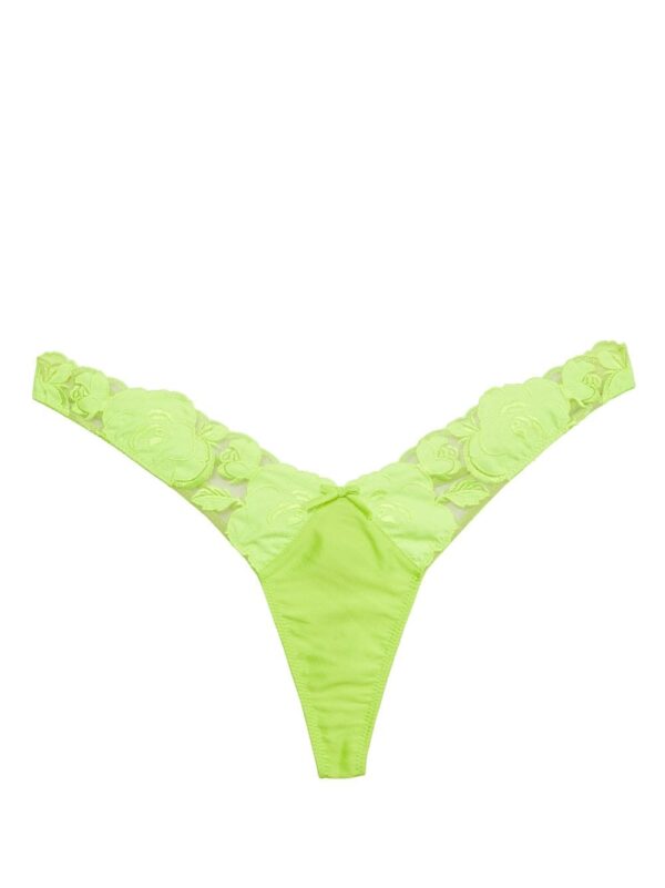 Fleur Du Mal  rose-embroidery high-leg thong