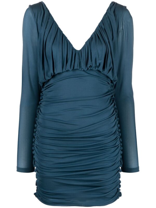 Saint Laurent draped V-neck minidress