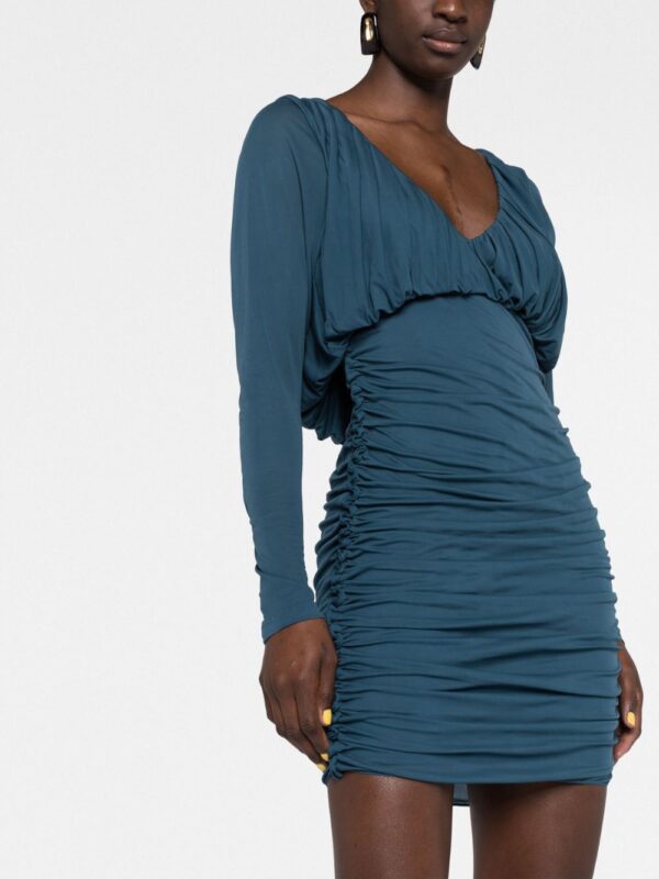 Saint Laurent draped V-neck minidress - Image 2