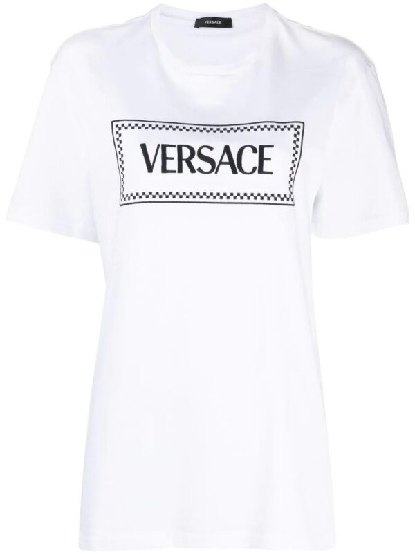 Versace  logo-embroidered cotton T-shirt