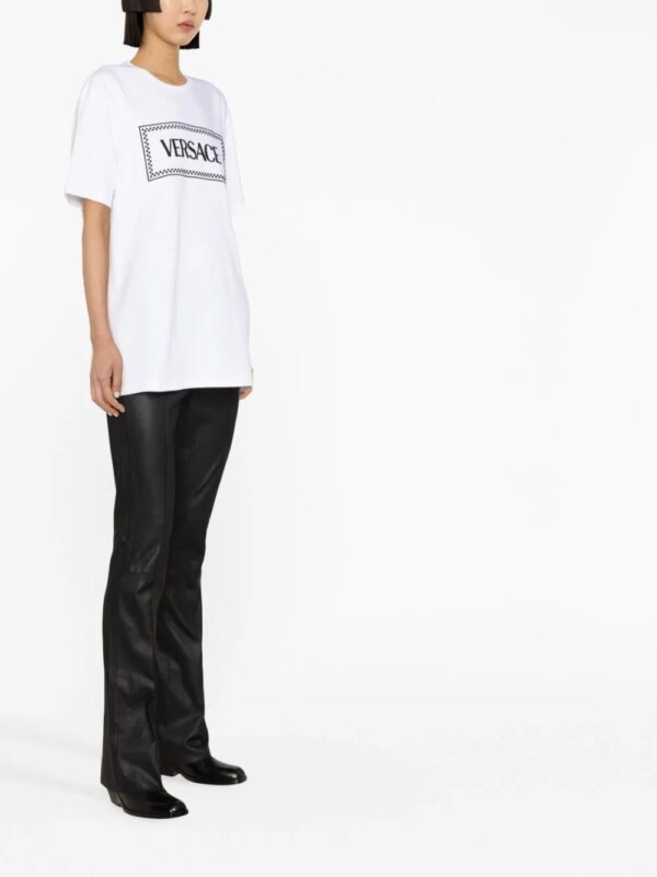 Versace  logo-embroidered cotton T-shirt - Image 3