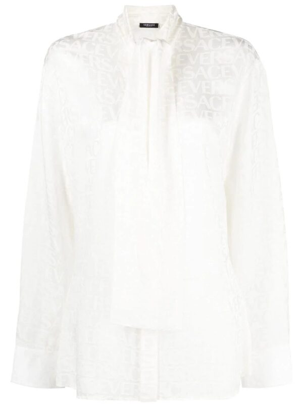 Versace  Allover-jacquard satin blouse