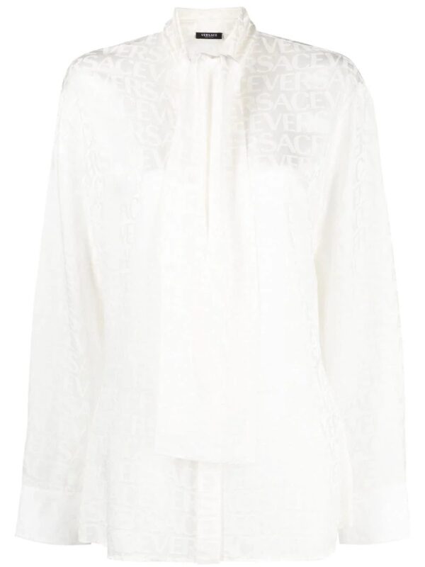 Versace  Allover-jacquard satin blouse