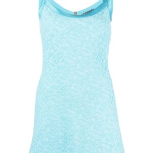 Versace x Dua Lipa Allover logo-embossed minidress
