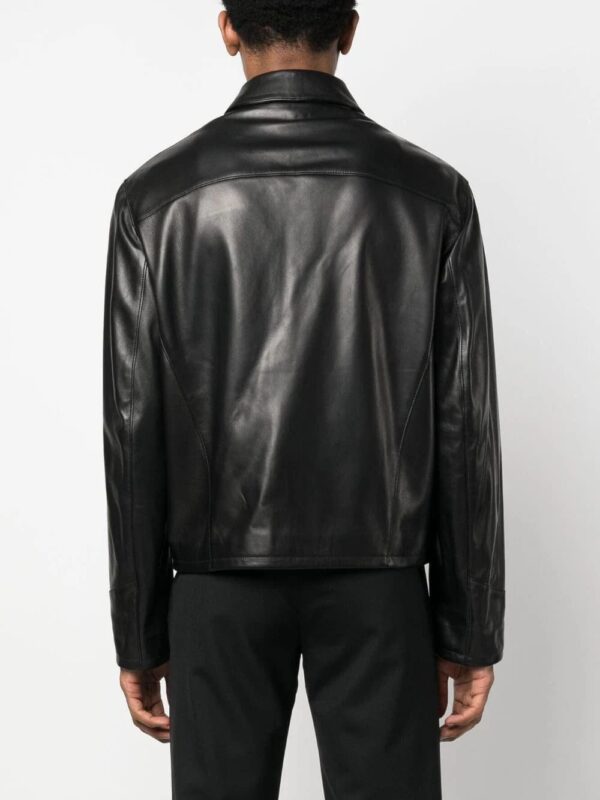 Versace  Medusa logo-plaque leather jacket - Image 4