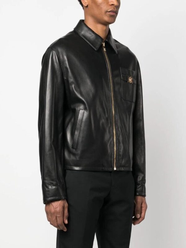 Versace  Medusa logo-plaque leather jacket - Image 3