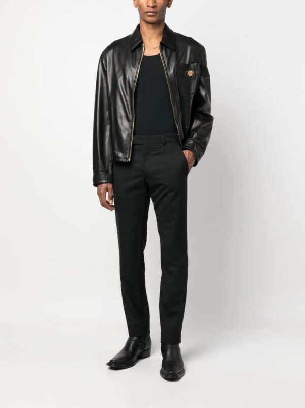 Versace  Medusa logo-plaque leather jacket - Image 2