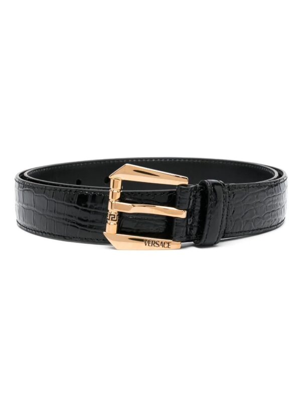 Versace  crocodile-embossed leather belt