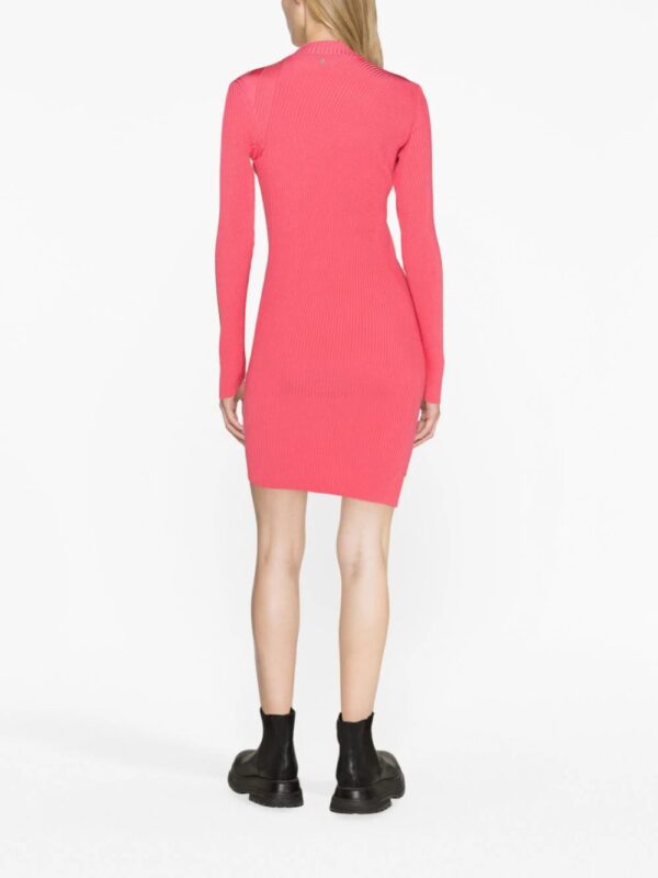 Versace  ribbed-knit slashed minidress - Image 4