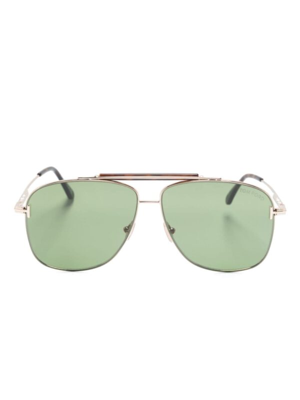 TOM FORD Eyewear polished pilot-frame sunglasses