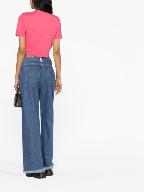 Versace  safety pin-embellished cropped T-shirt - Image 4