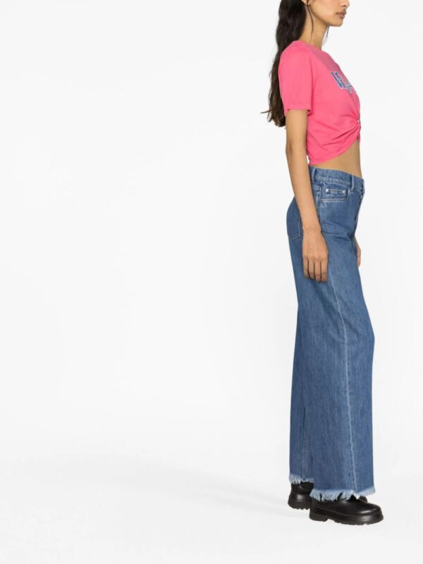 Versace  safety pin-embellished cropped T-shirt - Image 3