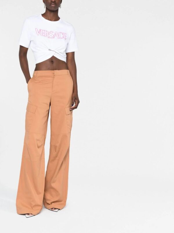 Versace  safety-pin logo-print T-Shirt - Image 2