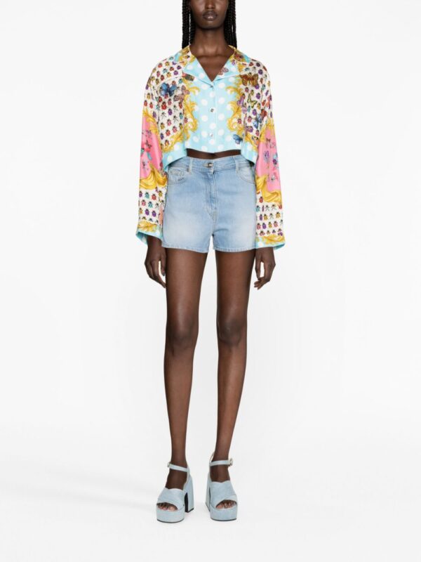 Versace  Butterflies cropped silk shirt - Image 2