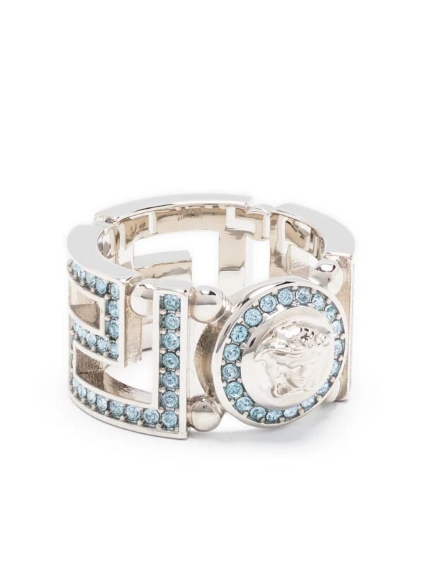 Versace  Medusa Greca crystal-embellished ring
