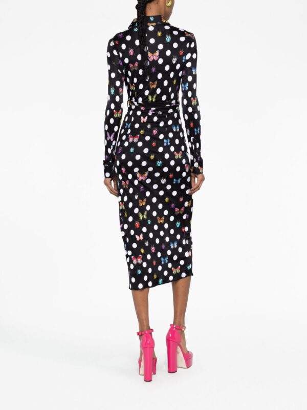 Versace x Dua Lipa Butterflies & Ladybugs Polka Dot-print dress - Image 6
