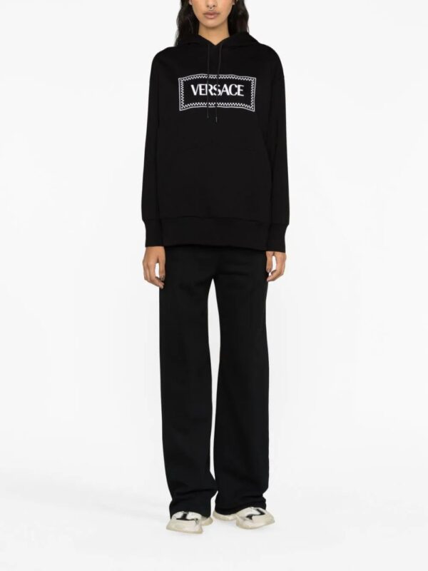 Versace  logo-print rib-trimmed hoodie - Image 2
