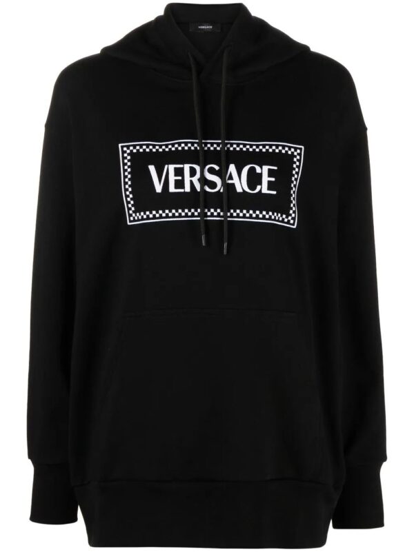 Versace  logo-print rib-trimmed hoodie